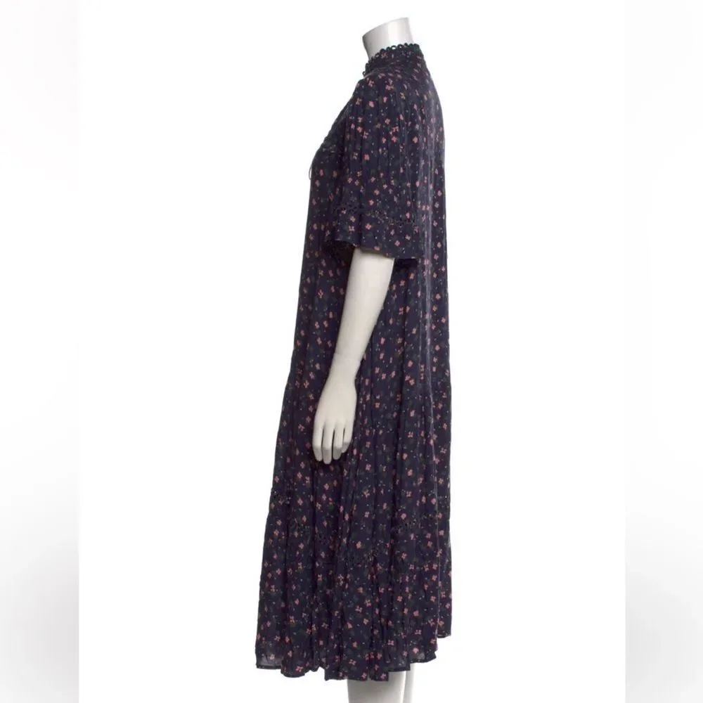 Apiece Apart Navy Floral Midi Dress size 0